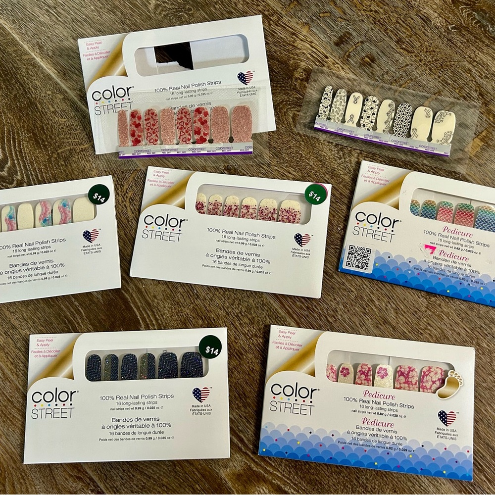 Lot of 7 Color Street Nail Strips